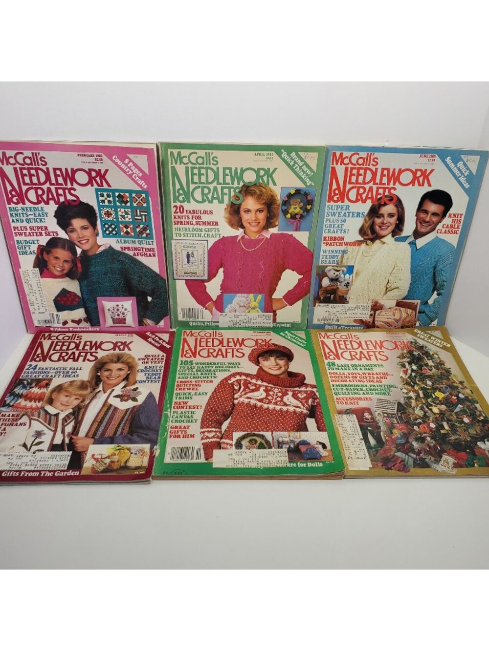 McCalls Needlework And Crafts Magazine Lot 6 Issues 1985 Vintage